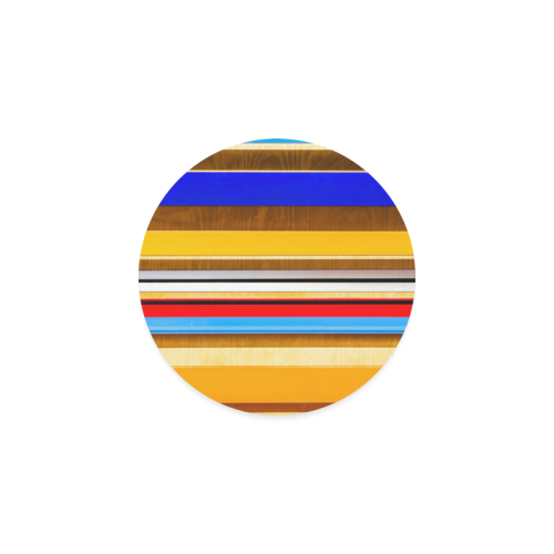 Colorful abstract pattern stripe art Round Coaster