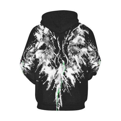 Phoenix - Abstract Painting Bird White 1 All Over Print Hoodie for Men (USA Size) (Model H13)