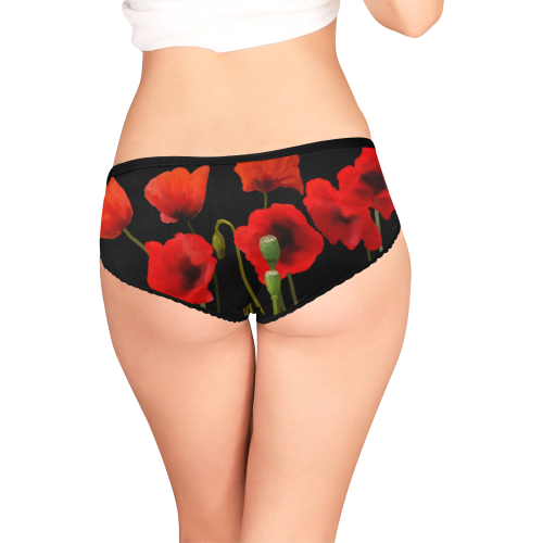 Poppies Floral Design Papaver somniferum Women's All Over Print Girl Briefs (Model L14)