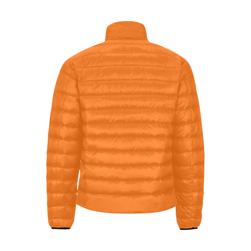 color pumpkin Men's Stand Collar Padded Jacket (Model H41)