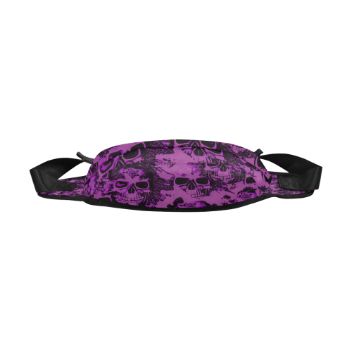 cloudy Skulls black purple by JamColors Fanny Pack/Large (Model 1676)