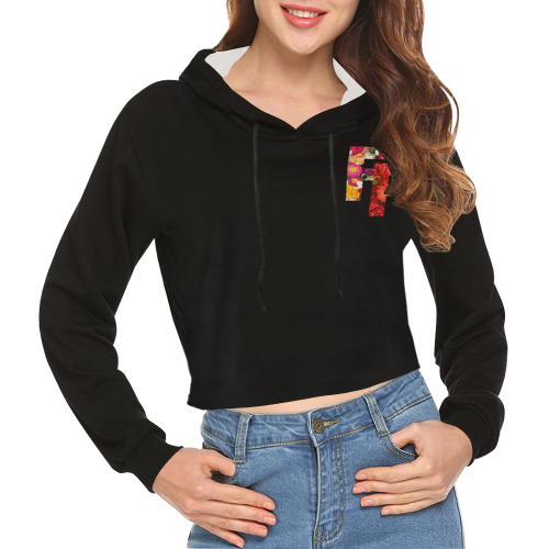 Floral Fresh All Over Print Crop Hoodie for Women (Model H22)