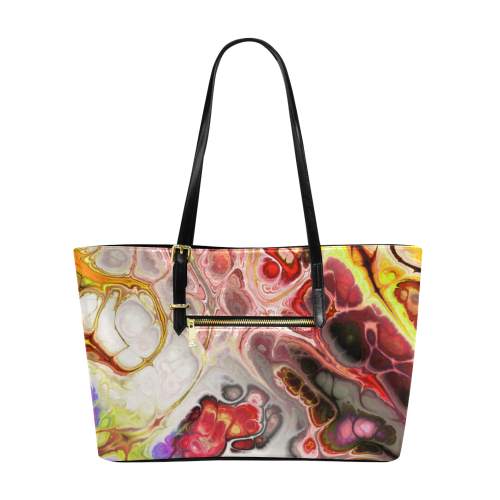 Colorful Marble Design Euramerican Tote Bag/Large (Model 1656)