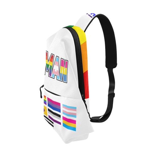 LGBTQ Patched Chest Bag White Chest Bag (Model 1678)