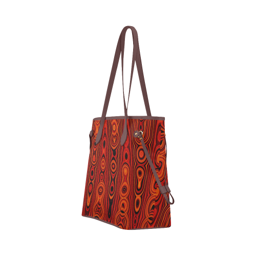 Brown Abstract Pattern Clover Canvas Tote Bag (Model 1661)
