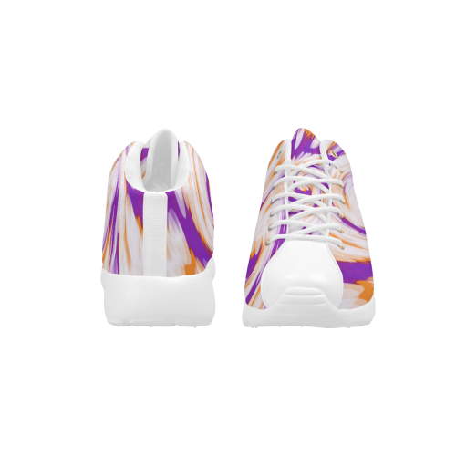 Purple Orange Tie Dye Swirl Abstract Men's Basketball Training Shoes (Model 47502)