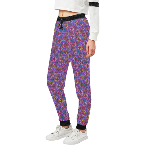 Purple Doodles - Hidden Smiles Unisex All Over Print Sweatpants (Model L11)