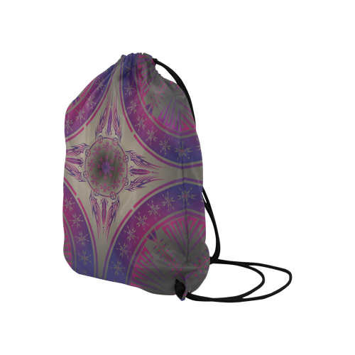Fire (Purple) Large Drawstring Bag Model 1604 (Twin Sides)  16.5"(W) * 19.3"(H)