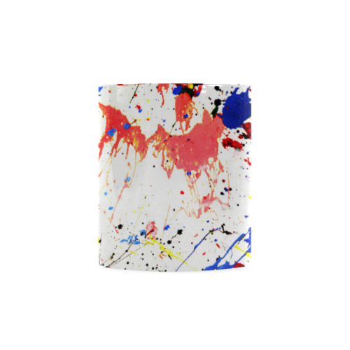Blue and Red Paint Splatter Custom White Mug (11OZ)