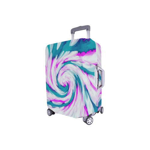 Turquoise Pink Tie Dye Swirl Abstract Luggage Cover/Small 18"-21"