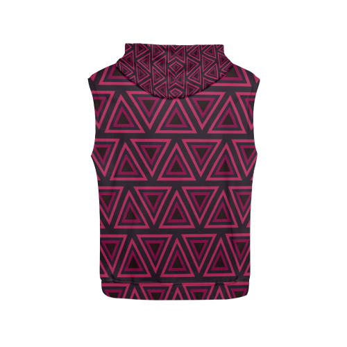 Tribal Ethnic Triangles All Over Print Sleeveless Hoodie for Women (Model H15)