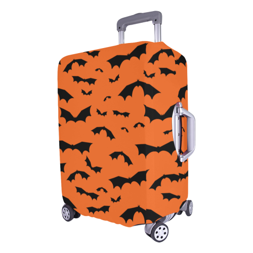 Black Bats on Orange Luggage Cover/Large 26"-28"