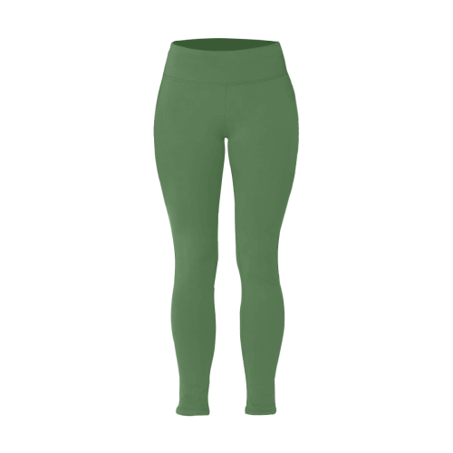 color artichoke green Women's Plus Size High Waist Leggings (Model L44)