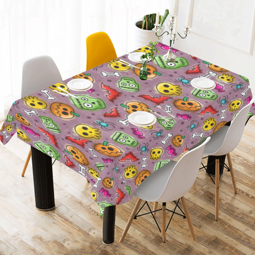 Hell-O-Ween Cotton Linen Tablecloth 60" x 90"