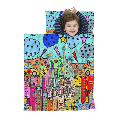 New York Pop Art by Nico Bielow Kids' Sleeping Bag