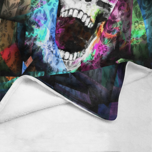 Skull Popart by Nico Bielow Ultra-Soft Micro Fleece Blanket 40"x50"