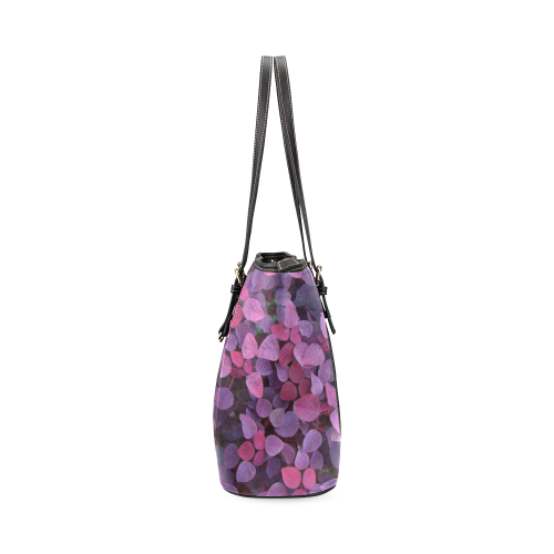 Rainbow leafs Leather Tote Bag/Large (Model 1640)