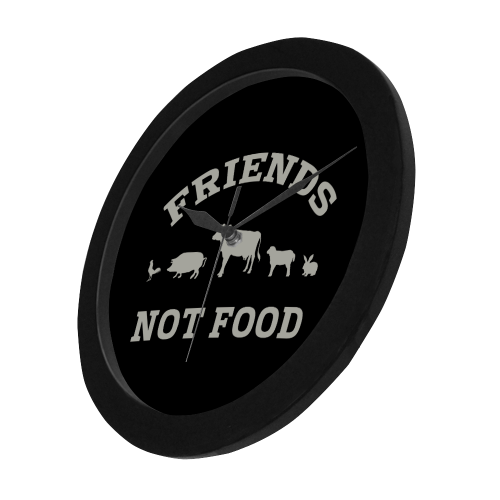 Friends Not Food (Go Vegan) Circular Plastic Wall clock