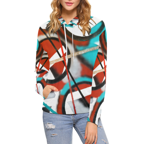 Geometry All Over Print Hoodie for Women (USA Size) (Model H13)