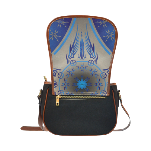 Fire (Blue) Saddle Bag/Small (Model 1649)(Flap Customization)