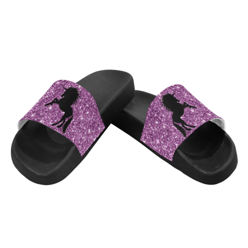 sparkling unicorn lilac by JamColors Women's Slide Sandals (Model 057)