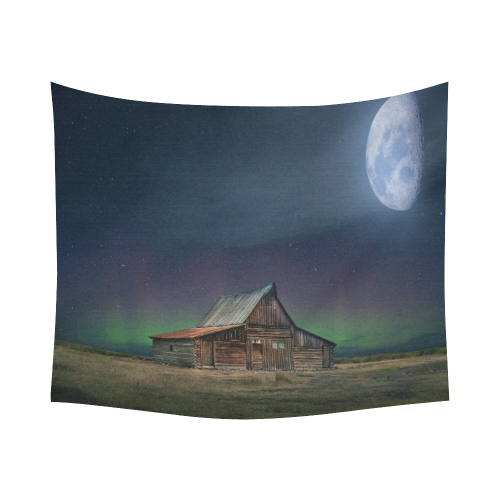 Moonlit Country Dream Cotton Linen Wall Tapestry 60"x 51"