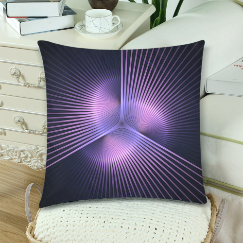 Purple Rays Custom Zippered Pillow Cases 18"x 18" (Twin Sides) (Set of 2)