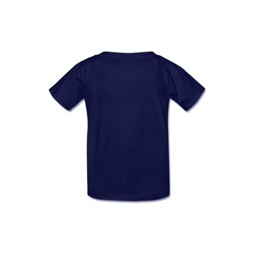 Patchwork Heart Teddy Royal Blue Kid's  Classic T-shirt (Model T22)