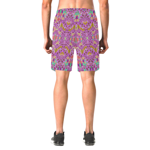 fantasy flower festoon garland of calm Men's All Over Print Elastic Beach Shorts (Model L20)