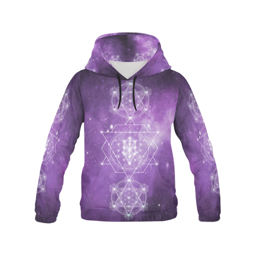 Sacred Geometry Stardust All Over Print Hoodie for Women (USA Size) (Model H13)
