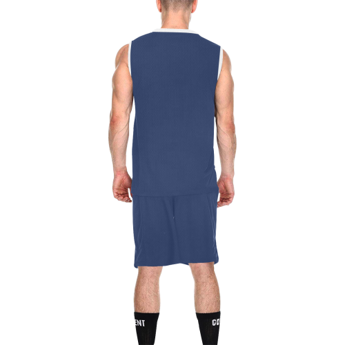 color Delft blue All Over Print Basketball Uniform