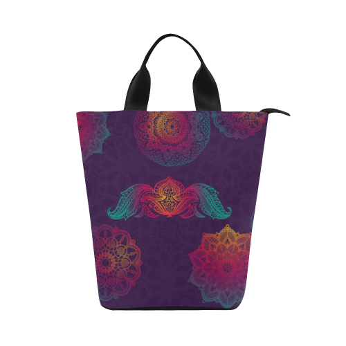 Colorful Mandala Nylon Lunch Tote Bag (Model 1670)