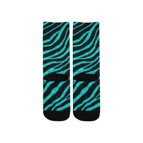 Ripped SpaceTime Stripes - Cyan Kids' Custom Socks