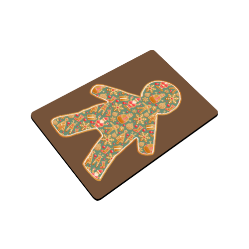 Christmas Gingerbread Man Brown Doormat 24"x16"