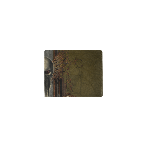 Awesome dark skull Mini Bifold Wallet (Model 1674)