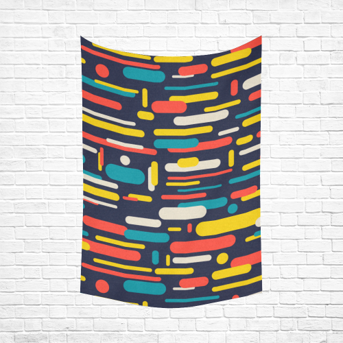 Colorful Rectangles Cotton Linen Wall Tapestry 60"x 90"