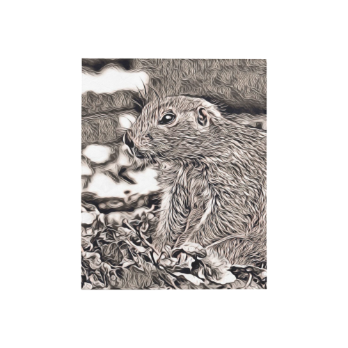 Rustic Style - prairie dog by JamColors Quilt 40"x50"