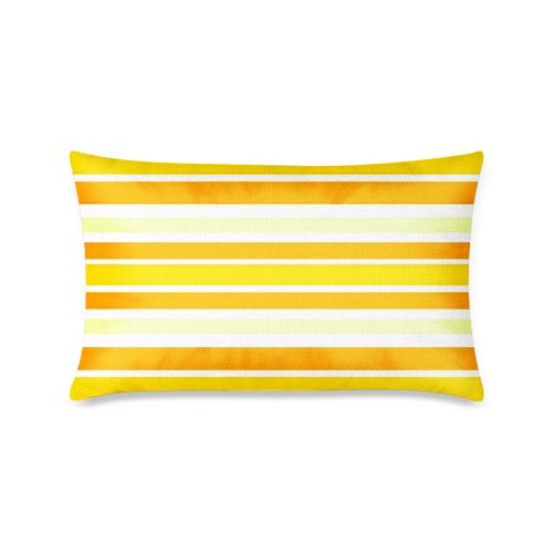Sunshine Yellow Stripes Custom Zippered Pillow Case 16"x24"(One Side Printing)