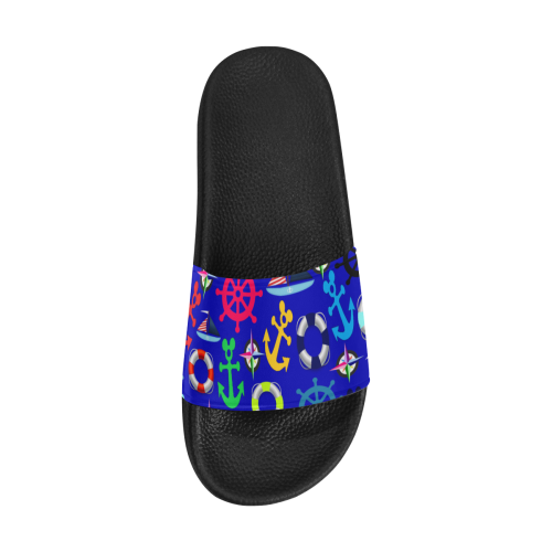 Nautical Multi Color SLides Men's Slide Sandals (Model 057)