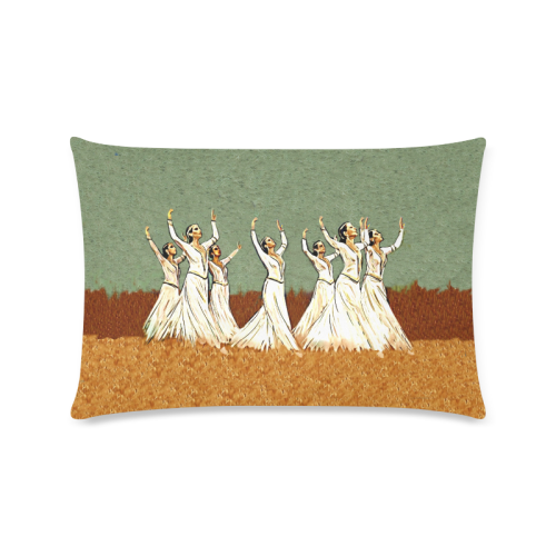 Armenian Dancers on Green Custom Zippered Pillow Case 16"x24"(Twin Sides)