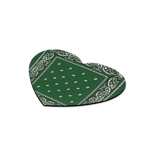 KERCHIEF PATTERN GREEN Heart-shaped Mousepad