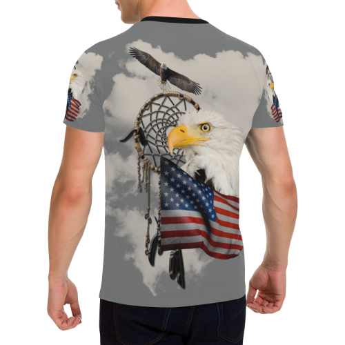 Awesome American Eagle Men's All Over Print T-Shirt with Chest Pocket (Model T56)