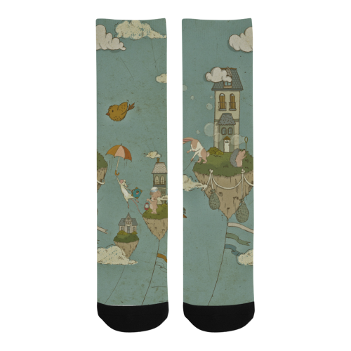 Vintage Floating Islands Men's Custom Socks