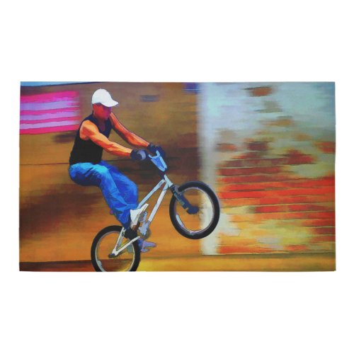 BMX Bike Stunts in the City Azalea Doormat 30" x 18" (Sponge Material)