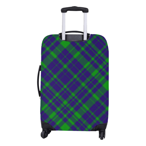 Diagonal Green & Purple Plaid Modern Style Luggage Cover/Medium 22"-25"