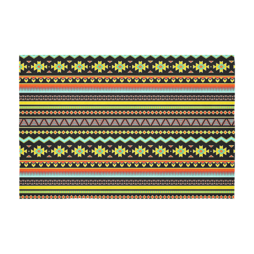 bright tribal Cotton Linen Tablecloth 60" x 90"