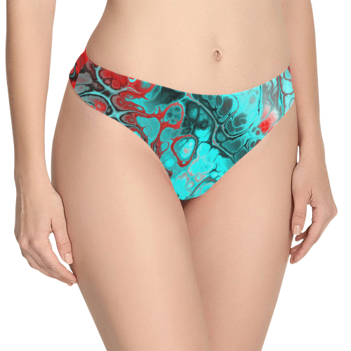 awesome fractal 35G by JamColors Women's All Over Print Thongs (Model L30)