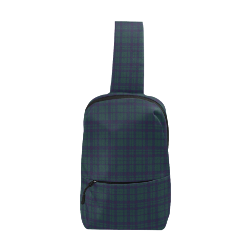 Green Plaid Rock Style Chest Bag (Model 1678)