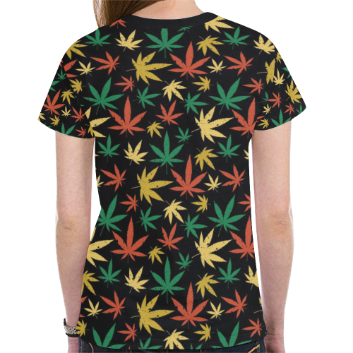 Cannabis Pattern New All Over Print T-shirt for Women (Model T45)