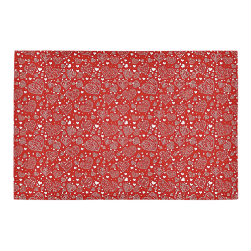red white hearts Azalea Doormat 24" x 16" (Sponge Material)